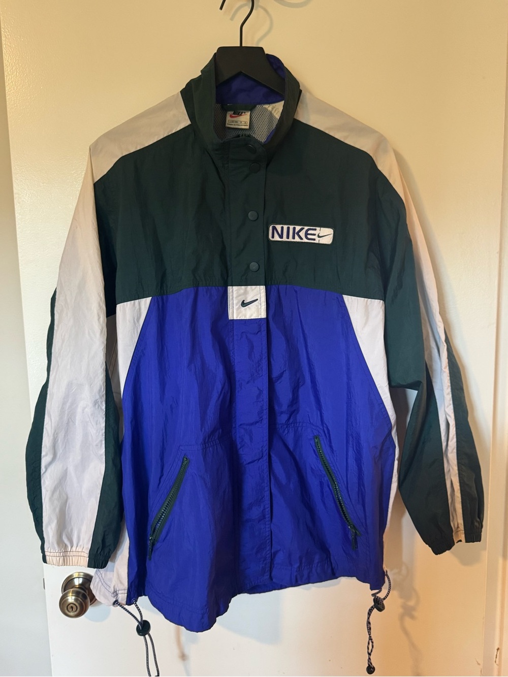 Nike Vintage Colorblock Windbreaker Jacket - Blue/Green/White